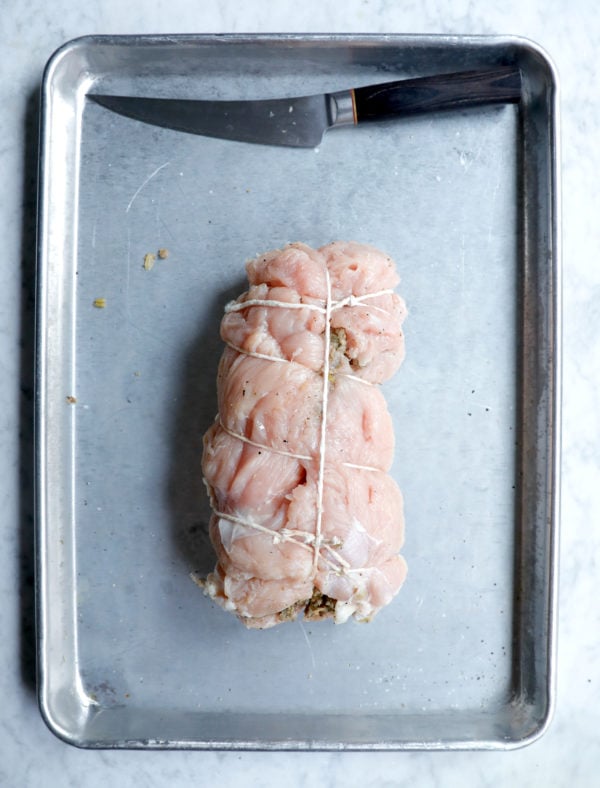 turkey roulade tied with twine