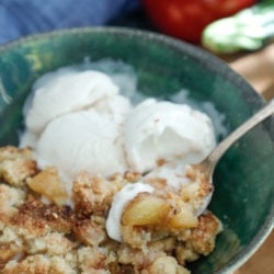 keto apple crisp with vanilla ice cream