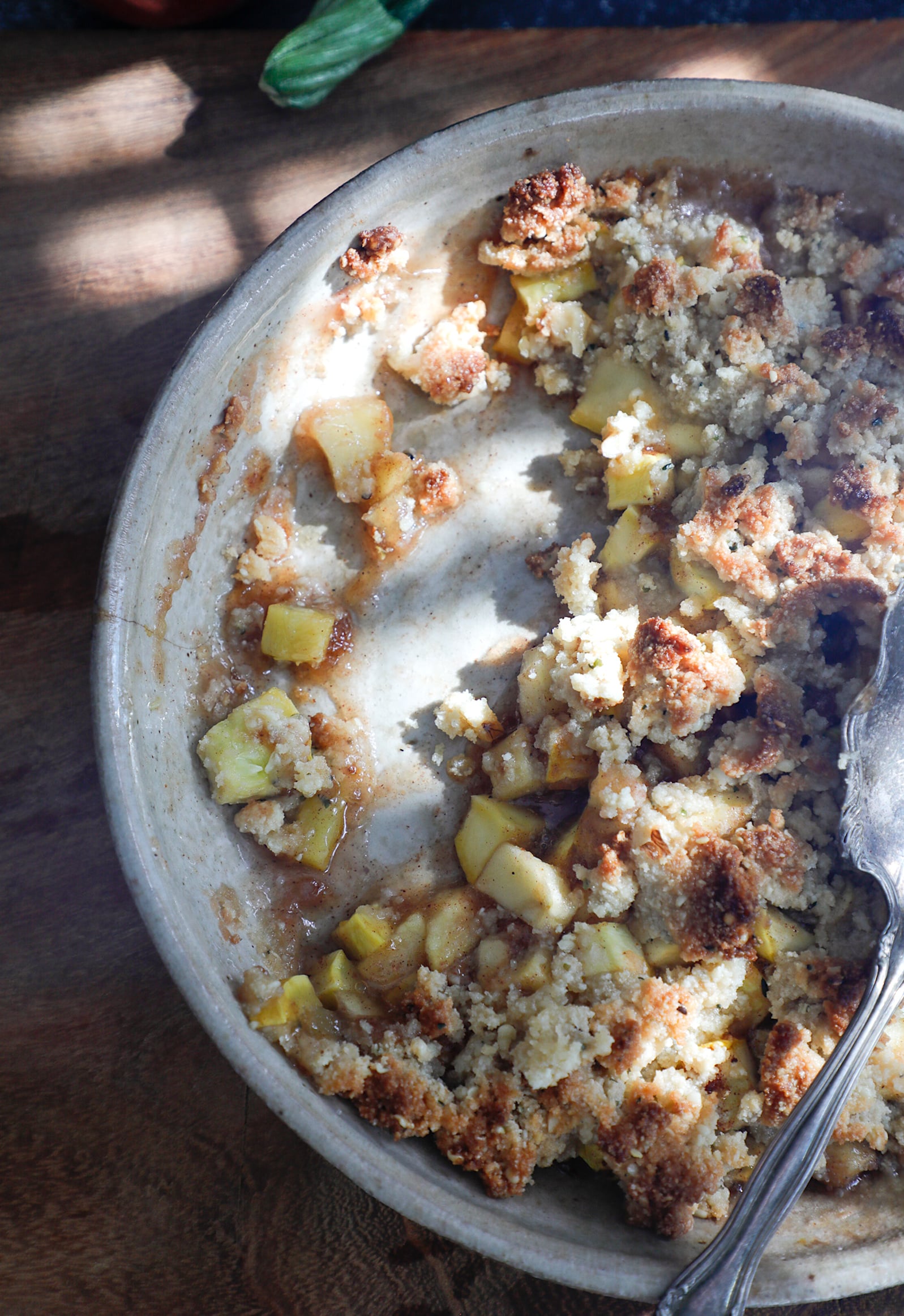low carb apple crisp after baking